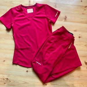 Red Scrub Set